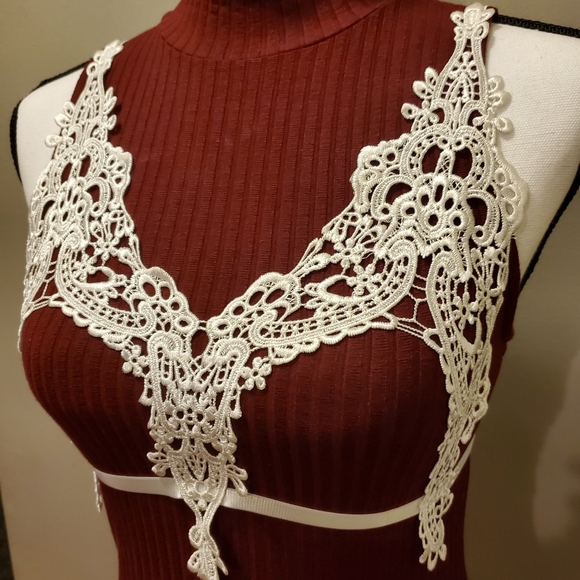 Romantic Lace Detail Ribbed Top – Vintage Cottagecore Aesthetic | Designer Inspi - Picture 3 of 8